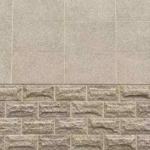 六安 黄金麻自然面蘑菇石配荔枝面干挂