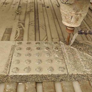 六安 芝麻白花岗岩石材盲人石、盲道石、盲点石