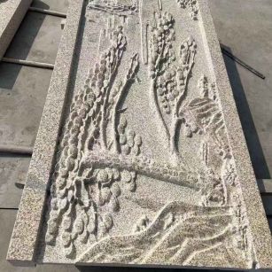 六安 黄金麻雕刻板浮雕迎客松