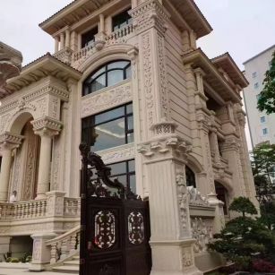 六安 黄金麻花岗岩别墅外墙干挂效果展示