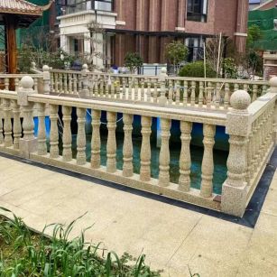 六安黄金麻花岗岩石材栏杆，扶手，将军柱，花瓶柱