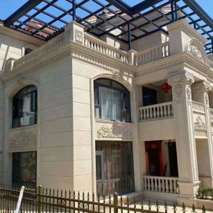 六安 黄金麻花岗岩荔枝面别墅外墙干挂