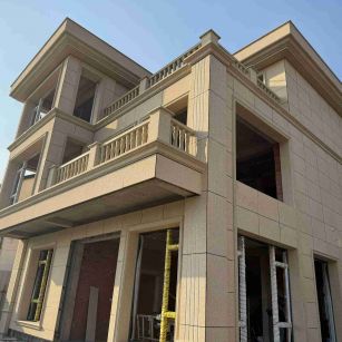 六安 黄金麻花岗岩石材荔枝面外墙干挂效果展示