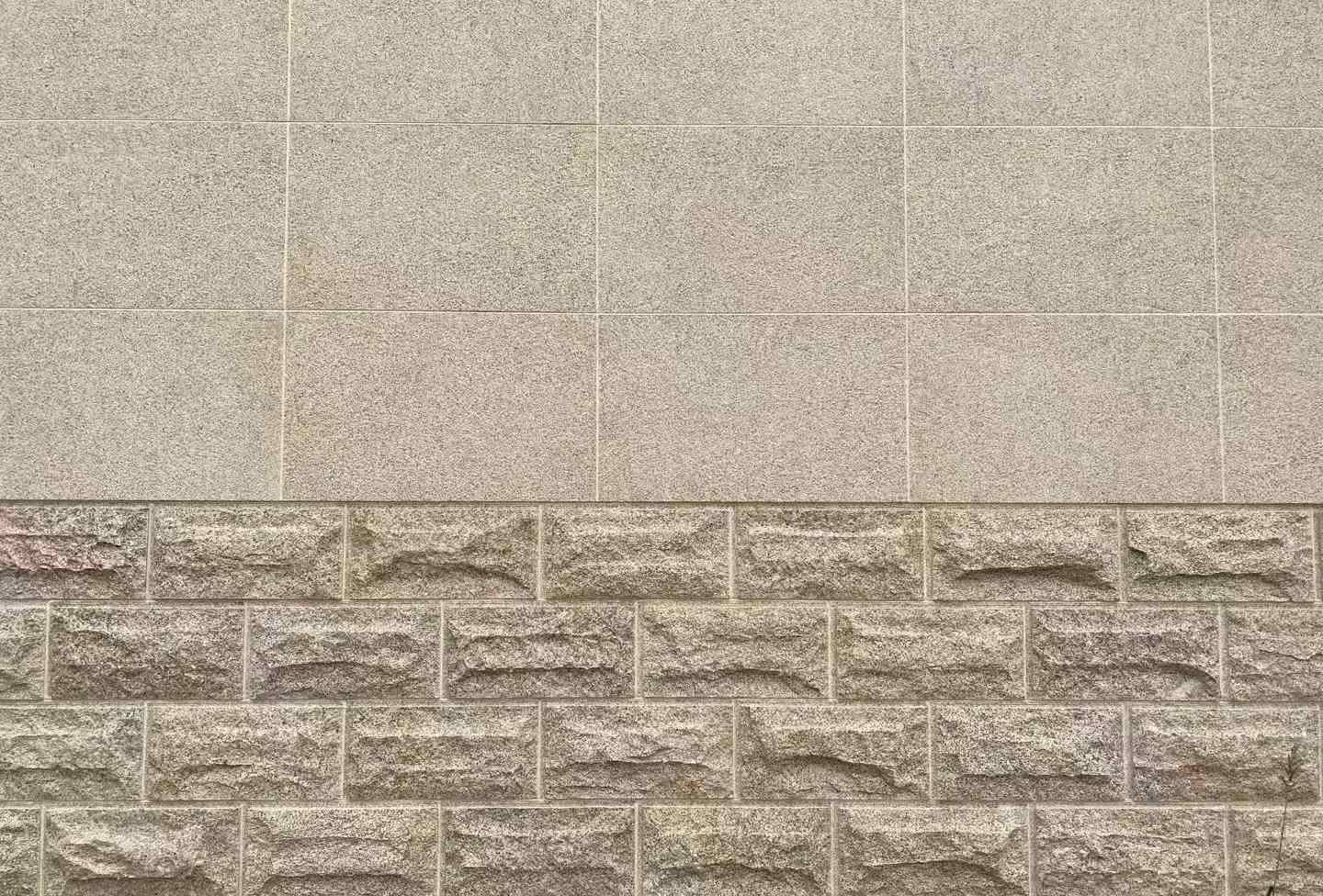 六安 黄金麻自然面蘑菇石配荔枝面干挂