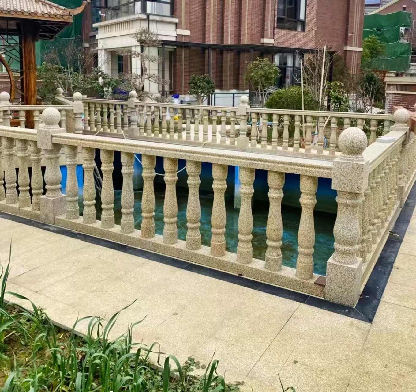 六安黄金麻花岗岩石材栏杆，扶手，将军柱，花瓶柱