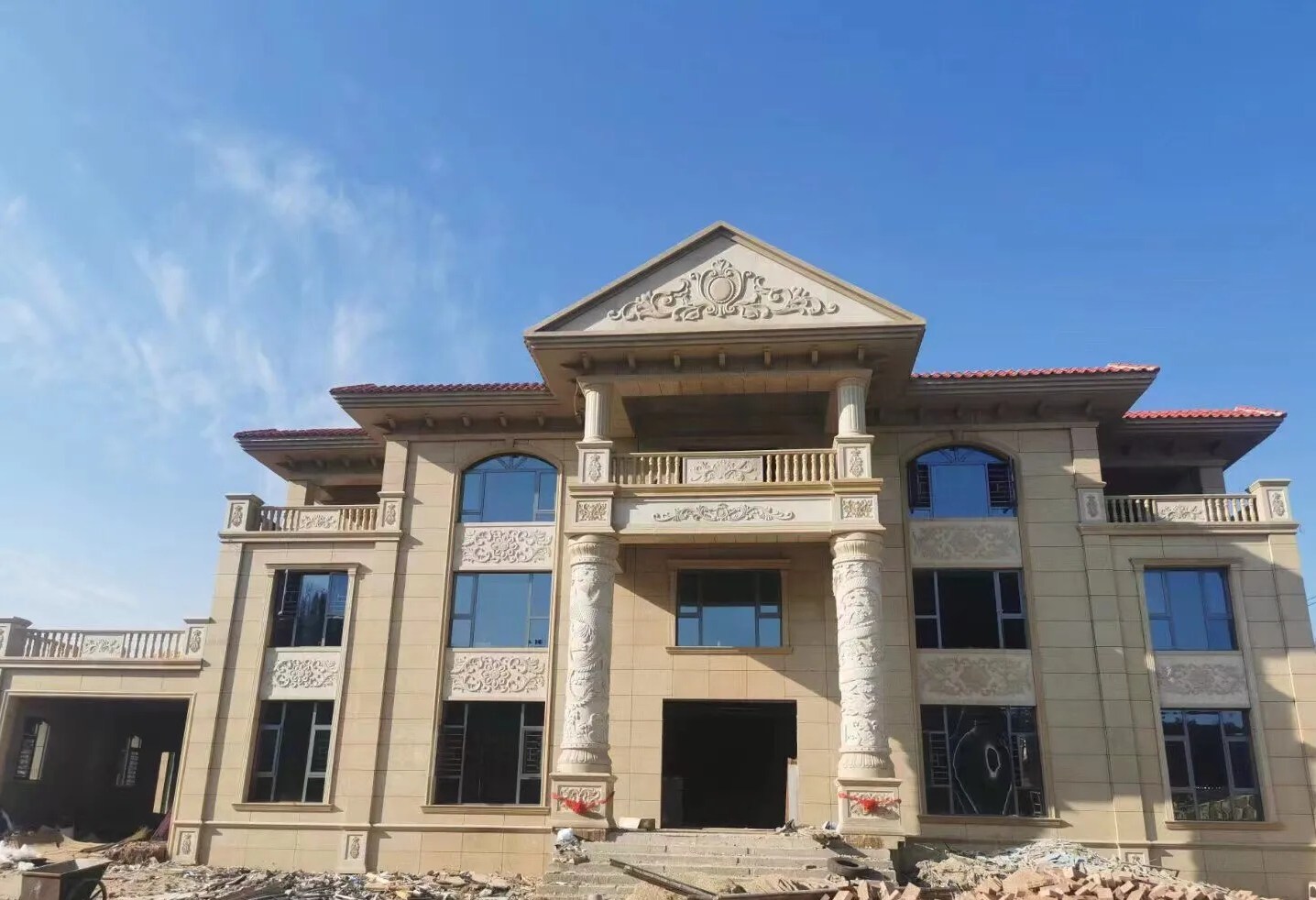 六安 黄金麻花岗岩别墅外墙干挂