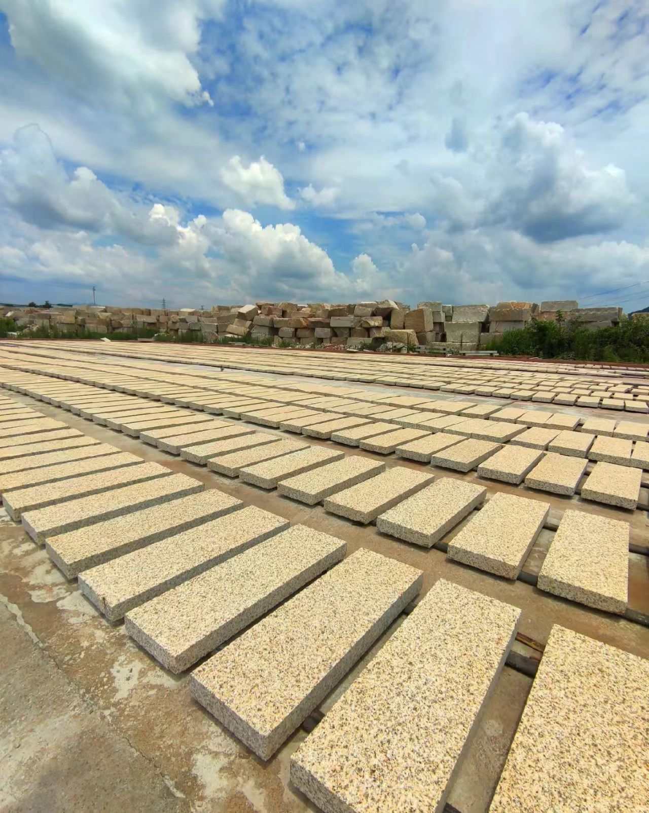 六安 黄金麻花岗岩荔枝面地铺石防护中