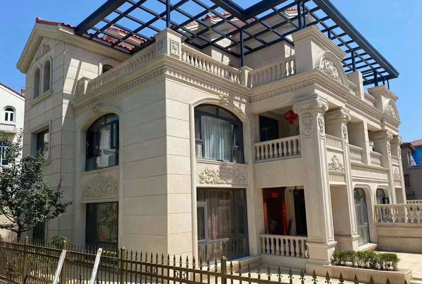 六安 黄金麻花岗岩荔枝面别墅外墙干挂