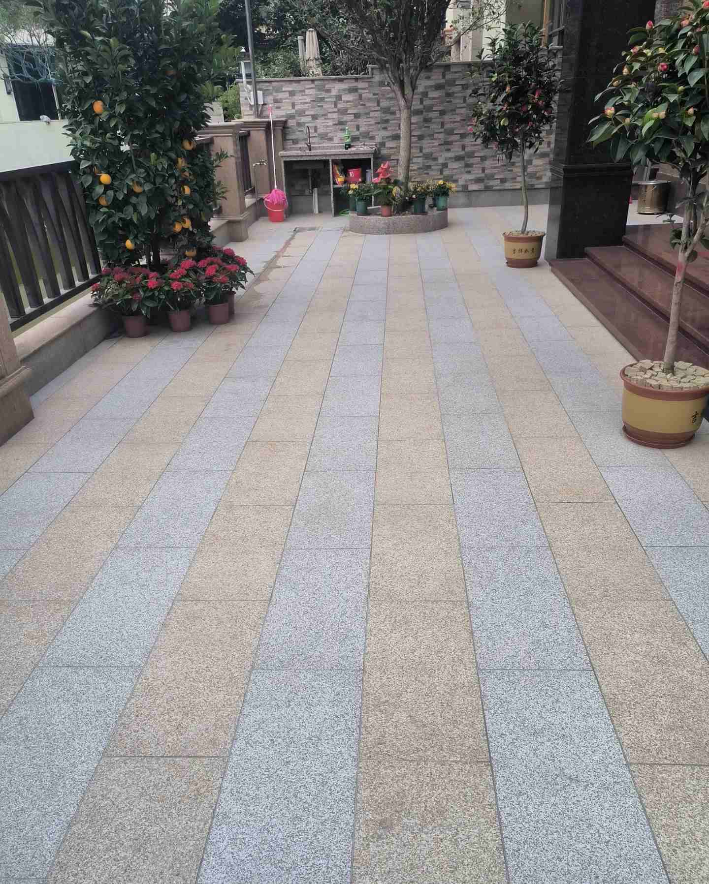 六安 黄金麻白麻荔枝面庭院铺装展示